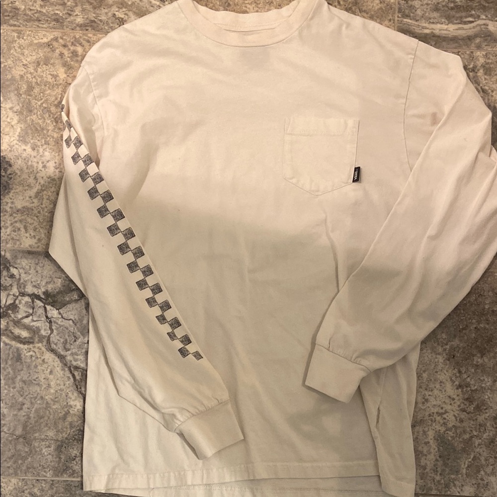 Men's Vans Cream Long Sleeve Shirt